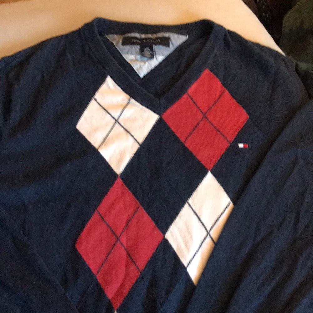 Tommy Hilfiger Argyle LS Sweater Large used